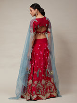 Peacock Jharoka lehenga
