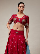 Peacock Jharoka lehenga