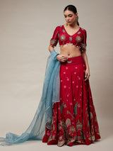 Peacock Jharoka lehenga