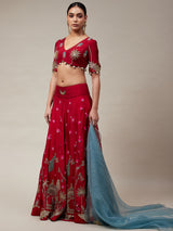 Peacock Jharoka lehenga