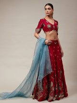 Peacock Jharoka lehenga