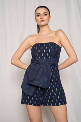 Bow Lurex Playsuit Dress
