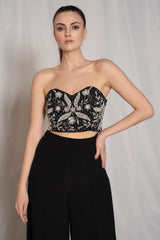 Silver Black Bustier