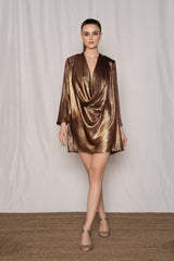 Gold Cowl Dress