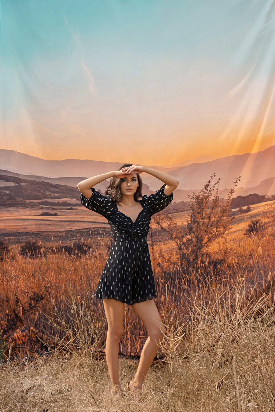 Lovestruck Handpleated Playsuit Dress