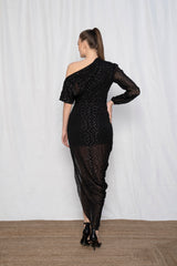 Cowl Black Cocktail Dress
