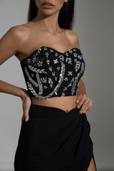 WILD FLORAL BUSTIER