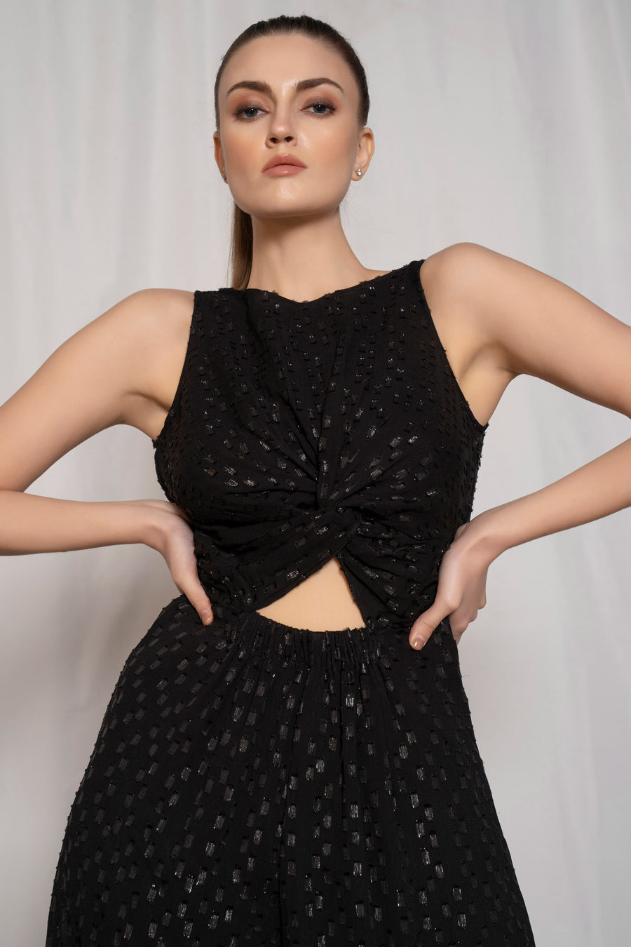 Cut Out Lurex Jumpsuit