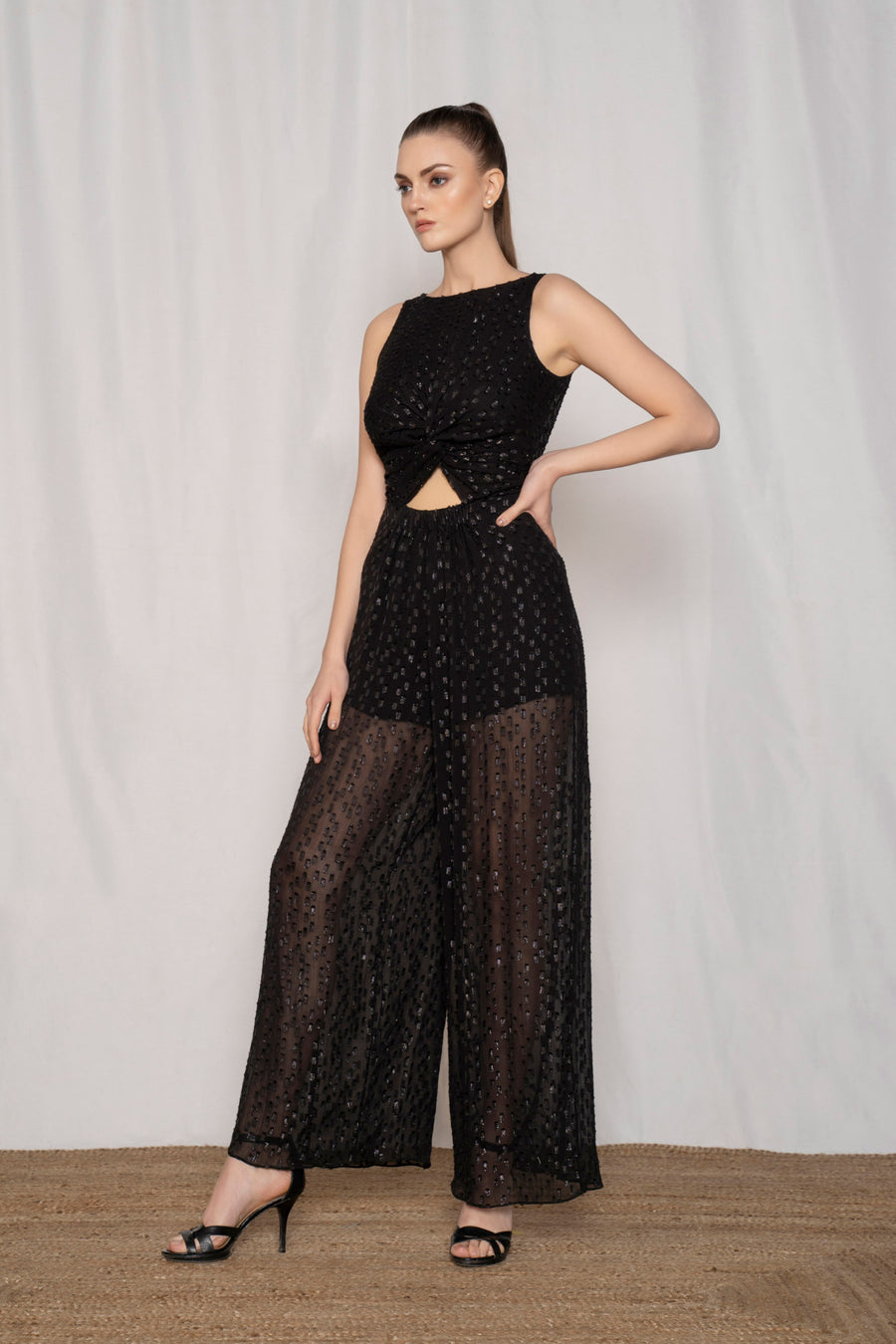 Cut Out Lurex Jumpsuit