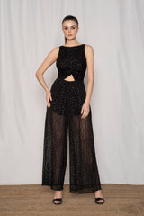 Cut Out Lurex Jumpsuit