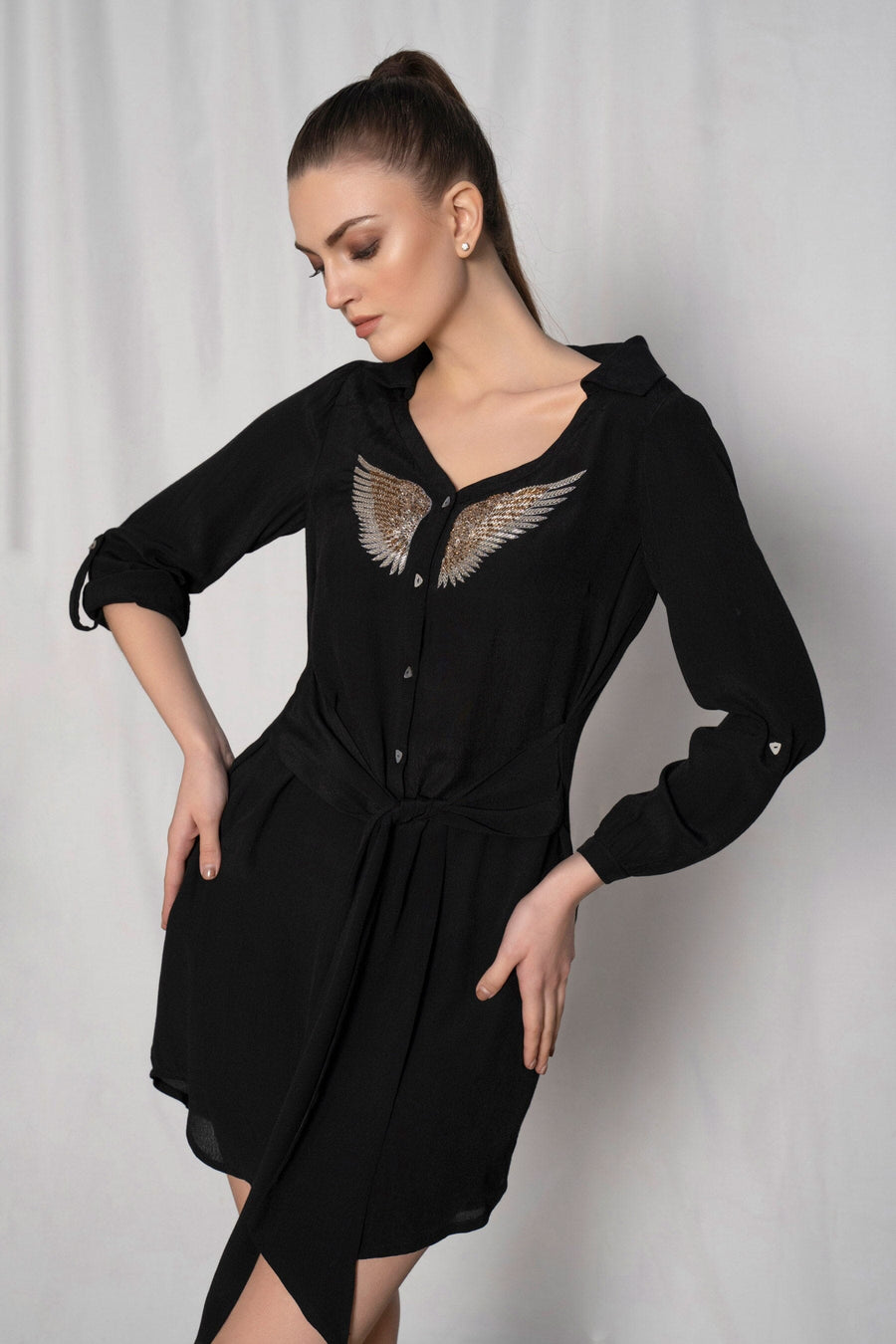 Winged Shirt Dress